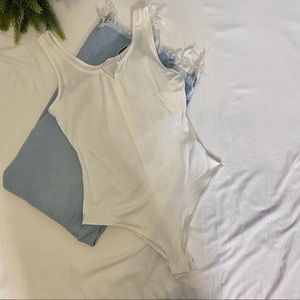 wasabi + mint White Bodysuit